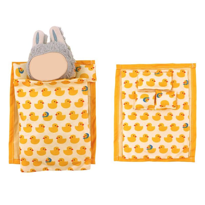 Labu Bedding Set, First & Second Generation Blind Box Pullbubu Sitting Party Doll Clothes Accessories Handmade Bedding Sheet Quilt Pillow