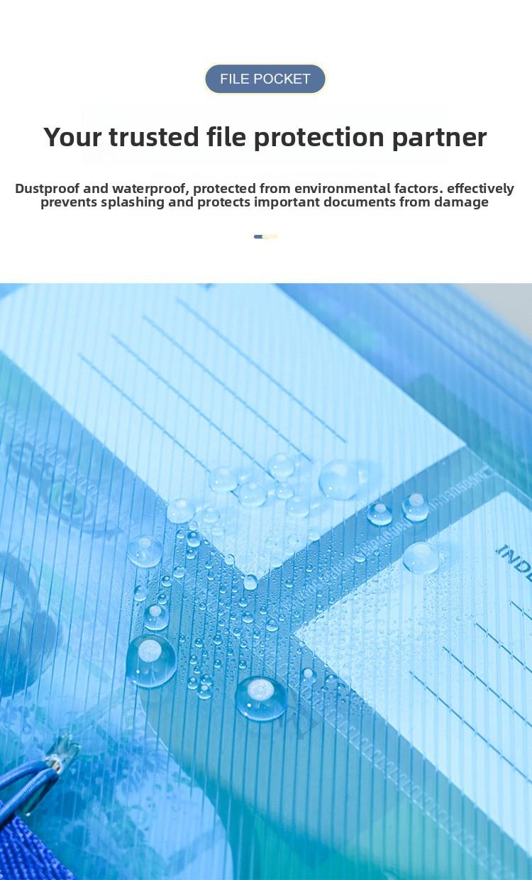A4 Transparent Document Bag with 3D Edges Waterproof Single Layer Large Capacity for Students Exam Papers Office File Storage