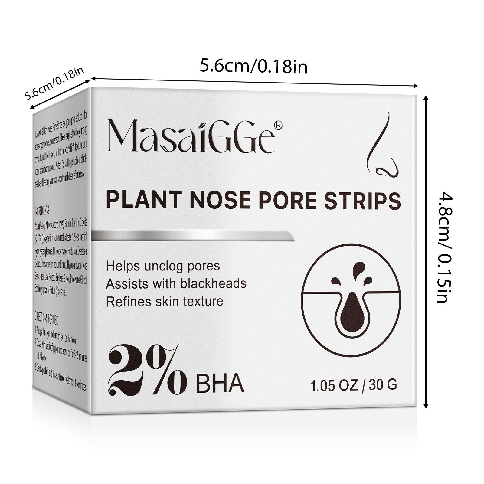 MasaiGGe Plant Nose Pore Strips,Nasal skin cleansing mask, deeply cleanses the skin, making the nose look cleaner. Suitable for all skin types.