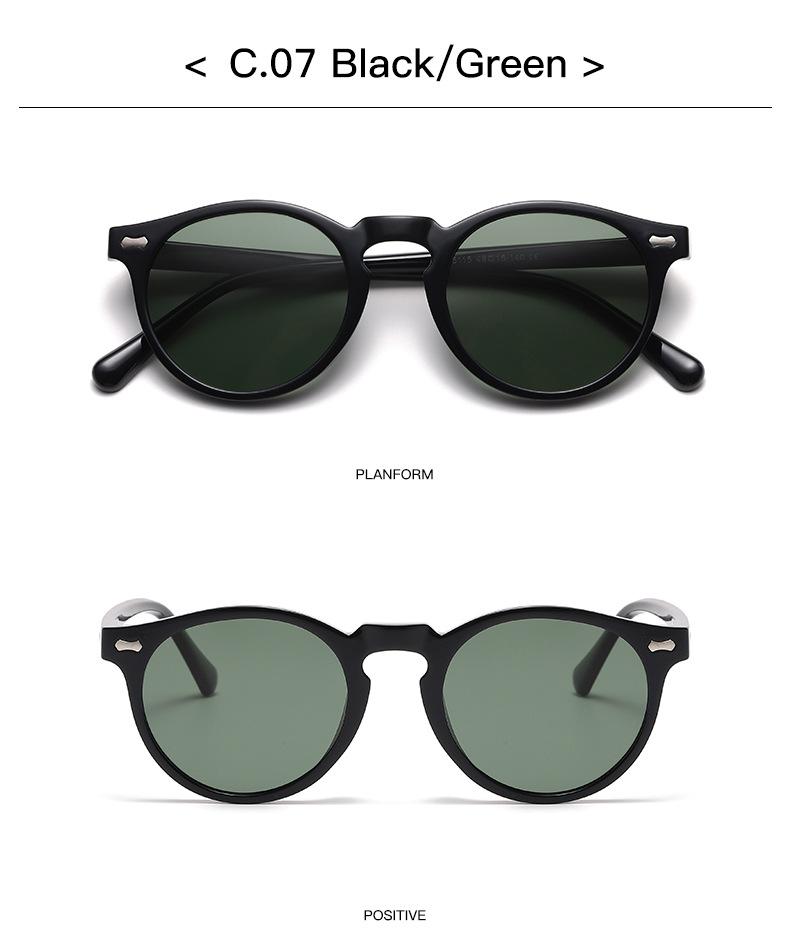 Retro Round Sunglasses Men Women Fashion Small Polarized Sun Glasses For Male Female Literary Vintage Shades Driving Eyeglasses Trendy Vintage Sunglasses