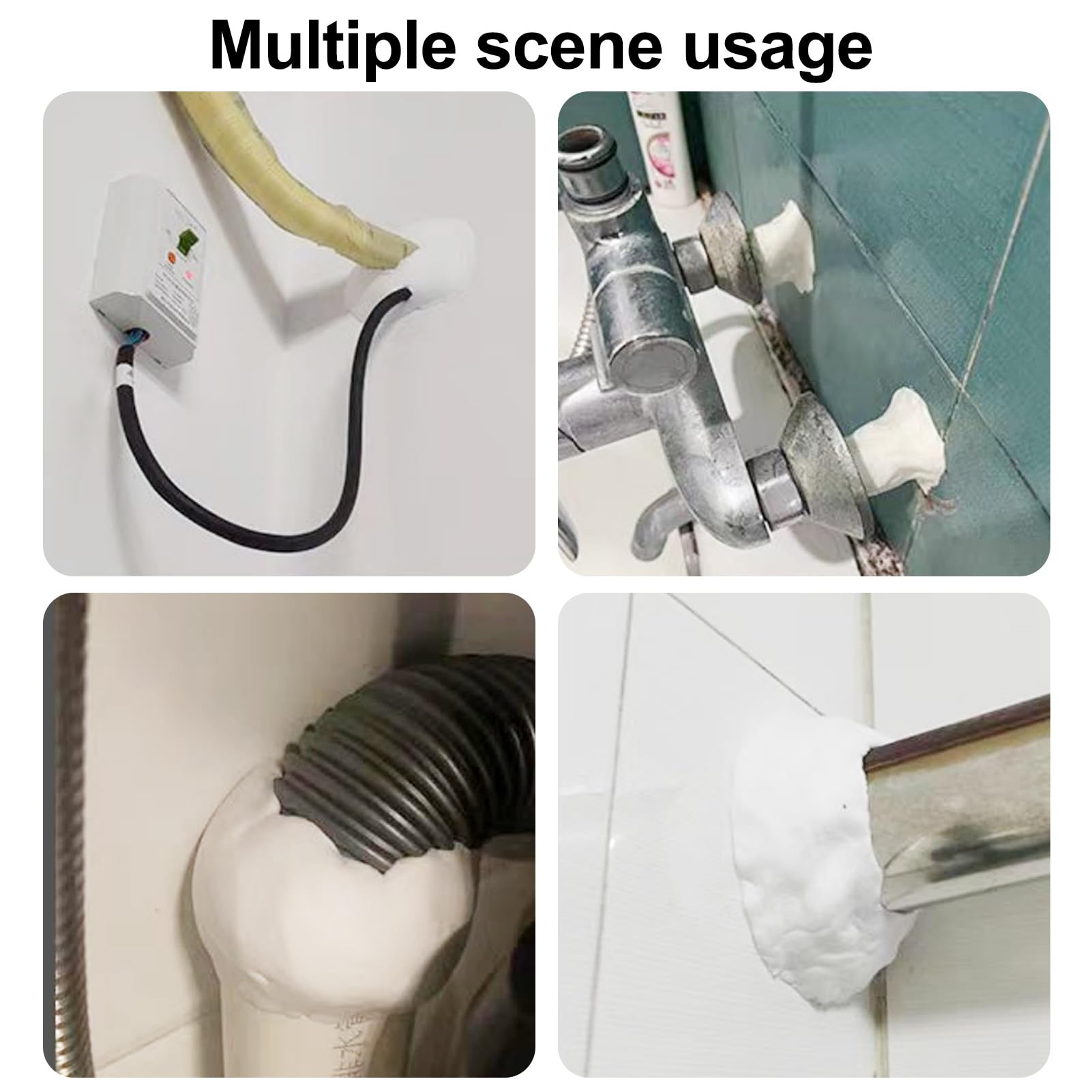 10Count Waterproof Sealing Mud, Quick Repair Mud, Repairing Wall Holes, Waterproof Sealing Putty for Pipe Connections, Wall Holes, Air Conditioning Holes. (5PCS white)   Glue Adhesive