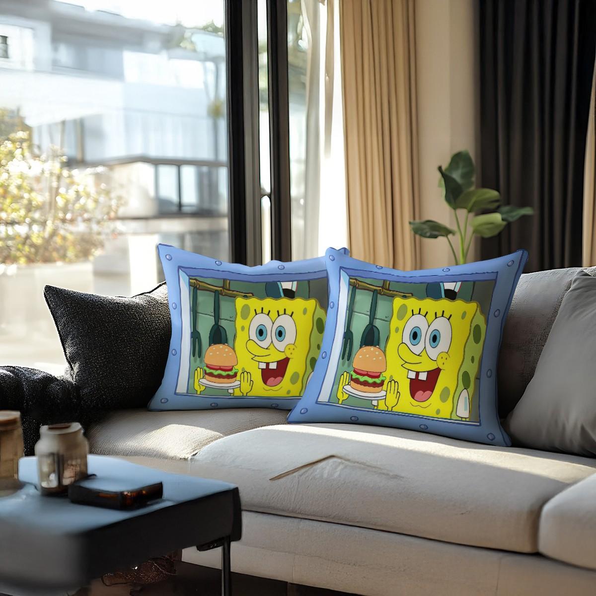 Spongebob Squarepants Pattern Pillow, Soft and Comfortable Printed Design, Multiple Patterns Available, Perfect Gift for Kids and Adults