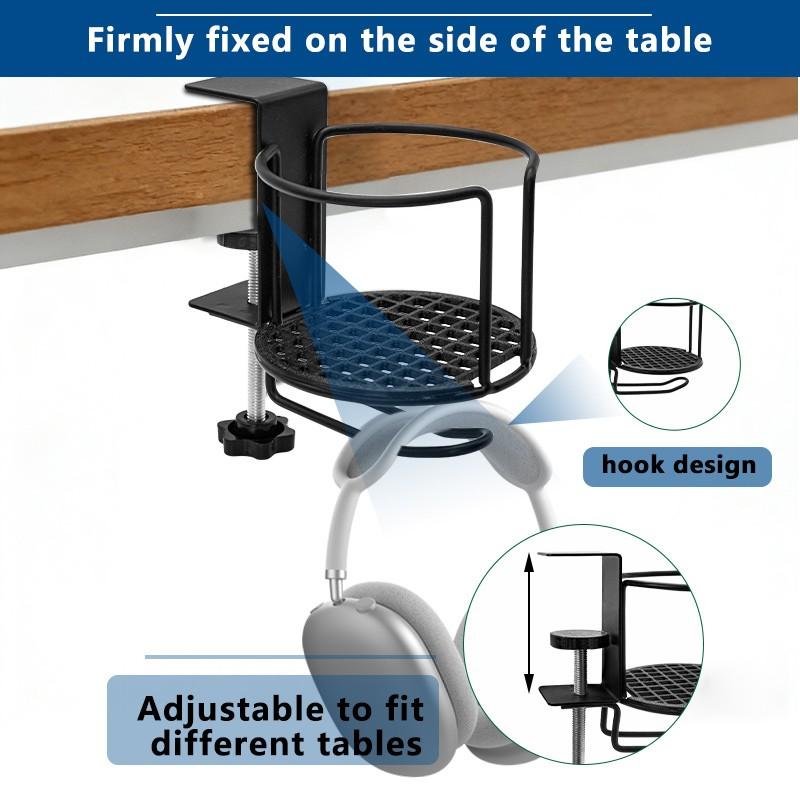 Metal Water Cup Holder Clip, Table Mount Cup Rack, Boat Yacht RV Beverage Bottle Coffee Tea Cup Stand, Durable and Practical Design