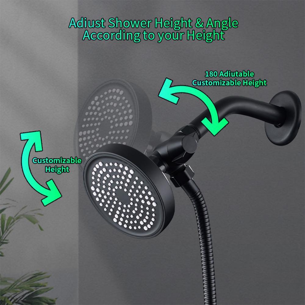 Plastic High Flow Shower Head and Hose Set, 2-In-1 Handheld & Rainfall System, Multi-Functional Flexible Hose, Easy Installation, Dual Showerhead Combo