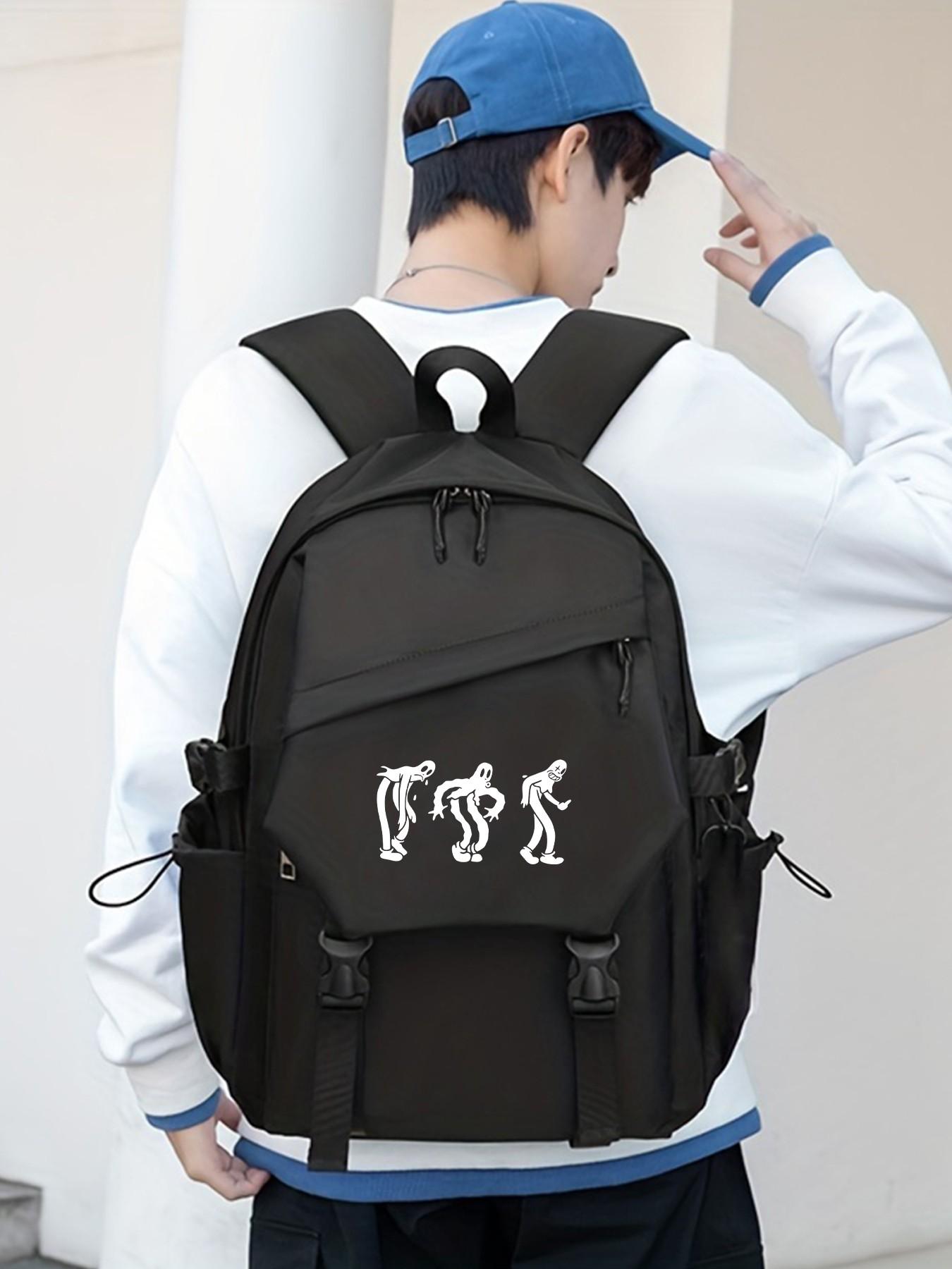 Ghost Dancing Print Backpack for Men, Large Capacity Waterproof Laptop Bag, Casual Travel Backpack, Stylish and Functional