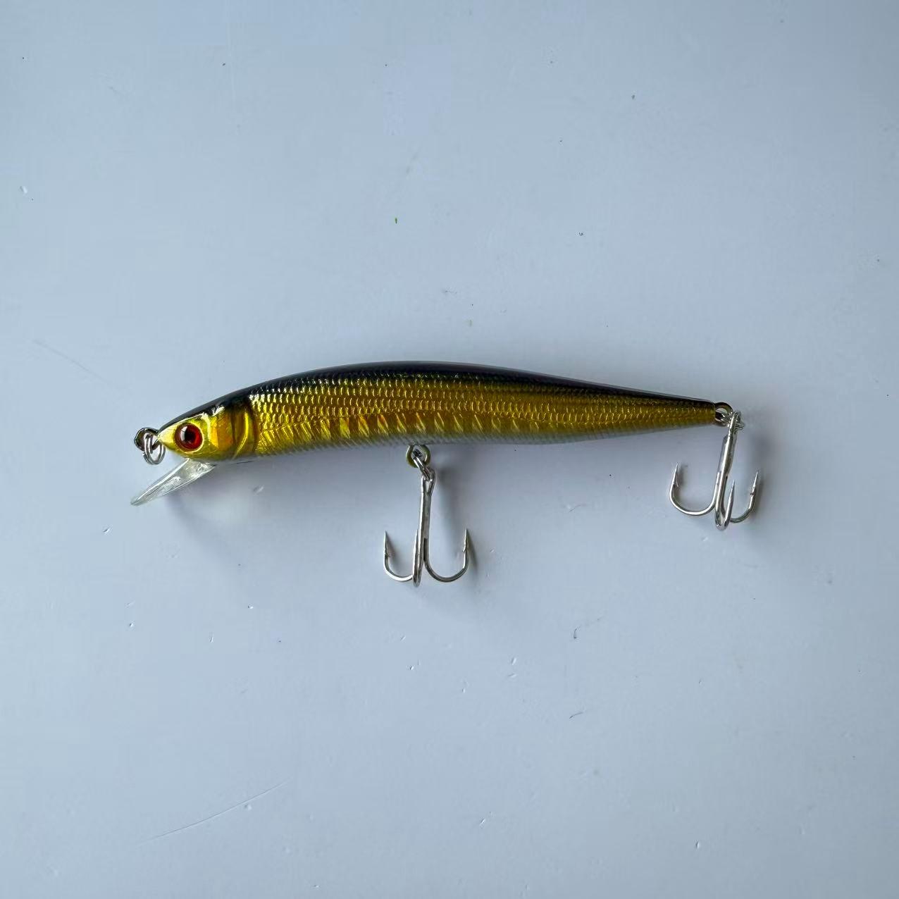 Large brand replica, popular, 1pcs, Luya bait curved belly Mino far throw water surface strap sound bead hot stamping mouth bass bait, suitable for freshwater and seawater fishing accessories fishing gear supplies