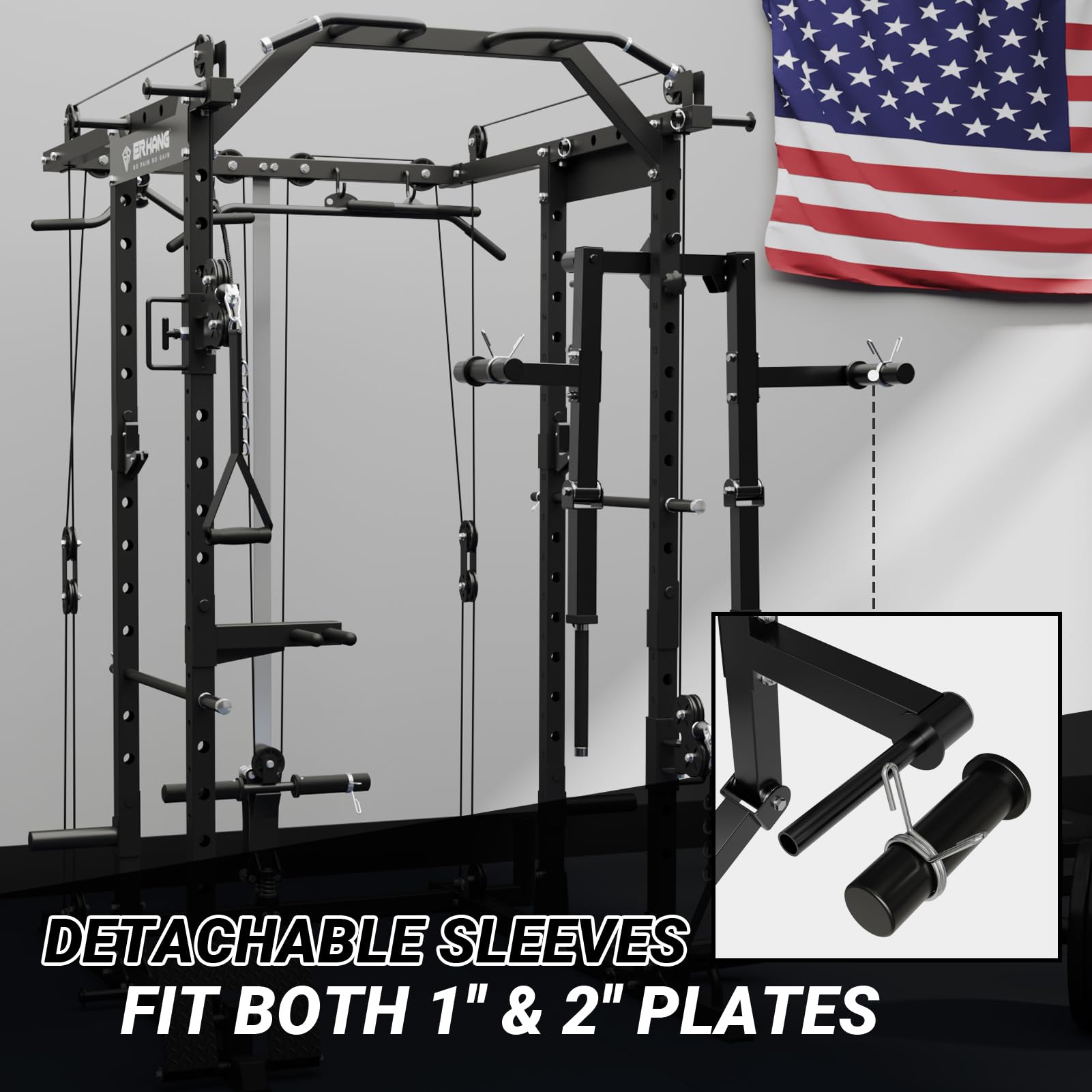 MIKOLO Lateral Raise Machine Attachment for Squat Rack - 1" Holes Design, Power Cage Compatible, Upper Body Strength Training Equipment for Home GymMIKOLO