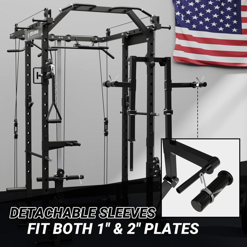 MIKOLO Lateral Raise Machine Attachment for Squat Rack - 1" Holes Design, Power Cage Compatible, Upper Body Strength Training Equipment for Home GymMIKOLO