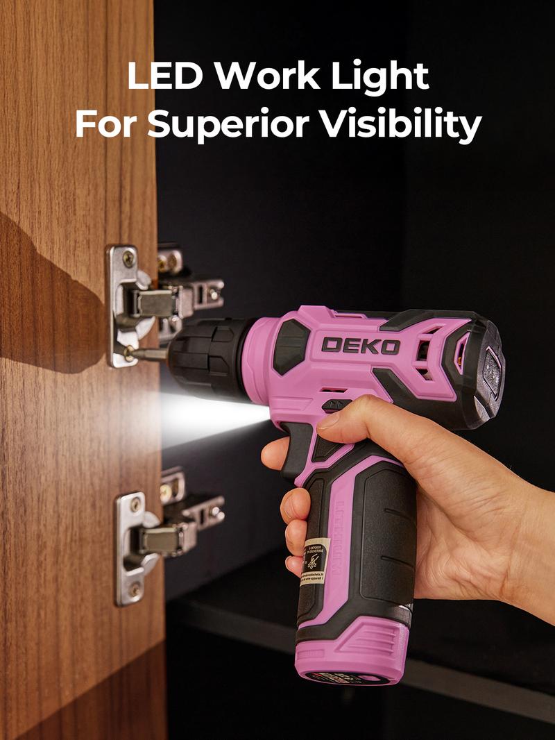 DEKO 8V Cordless Drill Set – 126-Piece Home Tool Kit With Storage Case, DIY Power Tools For Fence Work, Home Décor, Furniture Assembly & Everyday Repairs DEKO 8V Cordless Drill Set – 126-Piece Home Tool Kit With Storage Case, DIY Power Tools For Fence Work, Home Décor, Furniture Assembly & Everyday Repairs