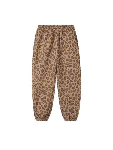 Men's & Women's Camo Leopard Print Fleece Sweatpants, Loose-Fit Casual Pants, Fall Winter Thick Knit Joggers, Baggy Jogging Pants, Elastic Waist