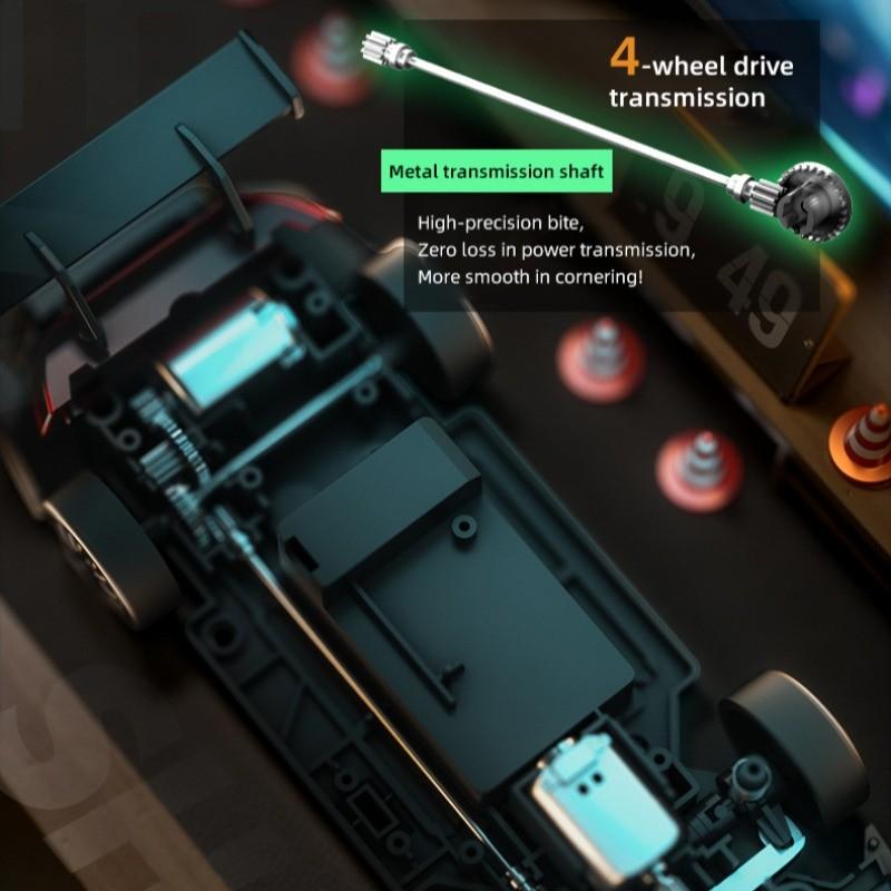 High-Speed Remote Control Drift Car with Lights, Realistic Design, 2.4g Controller, Includes Drifting Wheels, Birthday Gift, Unisex, Drift Rc Car