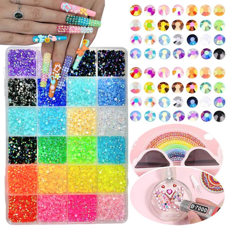 1Box Shiny Half Round Resin Rhinestones Nail Charms Colorful Mini Flat Bottomed Rhinestones Nail Decorations Diy Nail Art DIY Cup Nails Accessories Kits