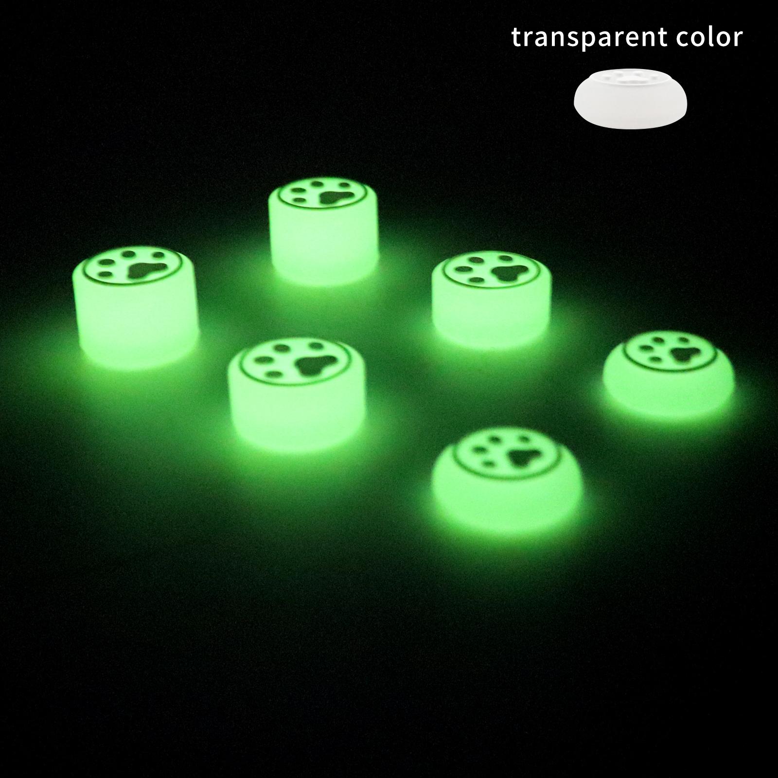 6pcs Glow in Dark Silicone Thumb Stick Grip Caps For Switch 2 PS4 PS5 Xbox Switch Pro Luminous Gamepad Joystick Grip Protector