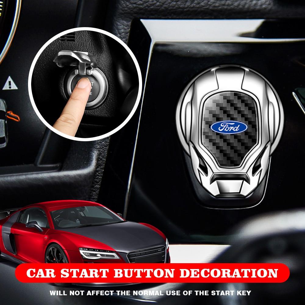 Ford Car Interior Engine Start Button Protective Cover, Car Engine Start Button Cap, Engine Start/Stop Switch Decorative Button Cover, Flip-Open Automotive Style Design, Car Engine Accessories