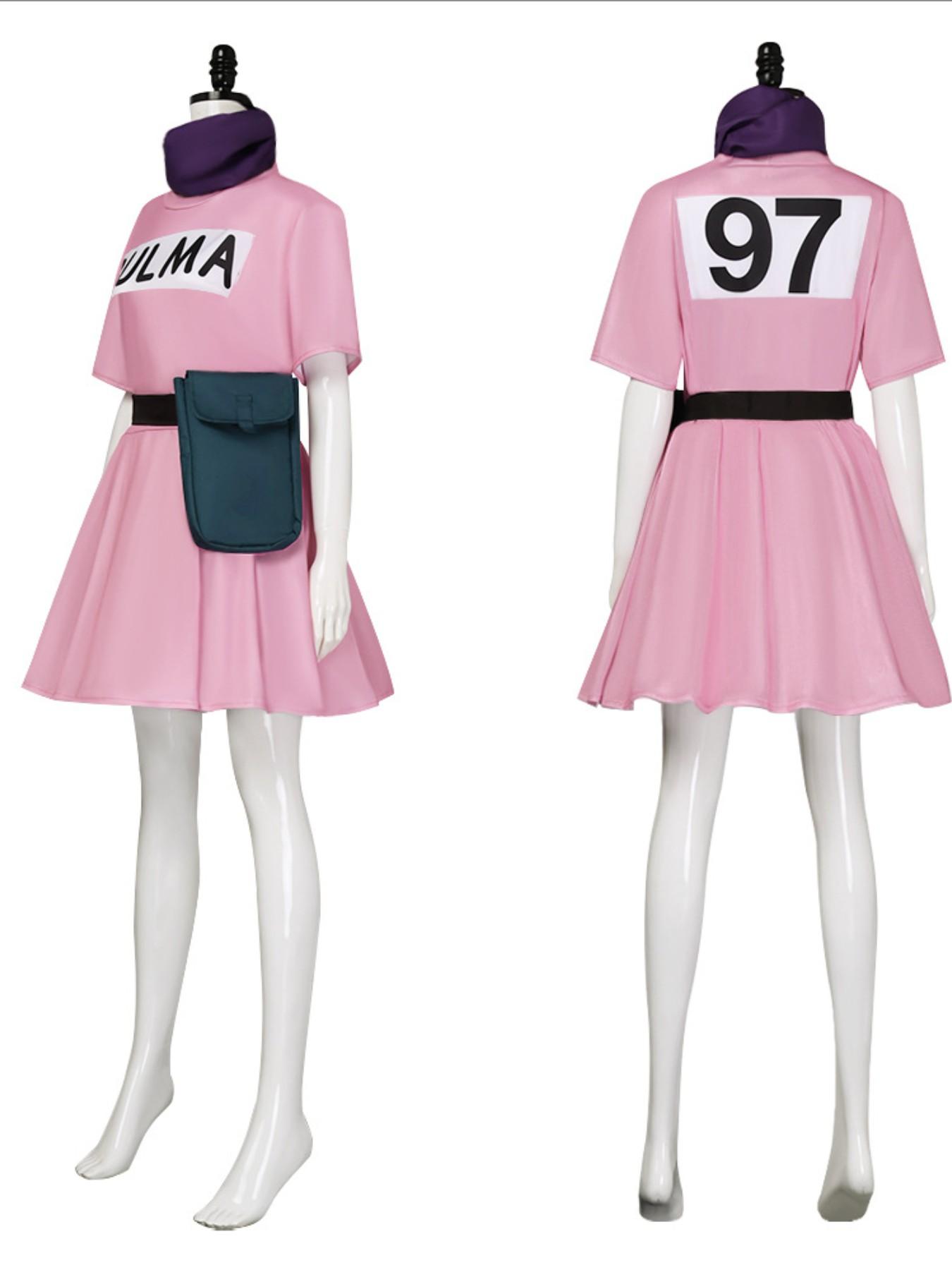 Anime Bulma Cosplay Costume Pink Dress Uniform Kawaii Girls Full Set Outfits Halloween Carnival Masquerade Party