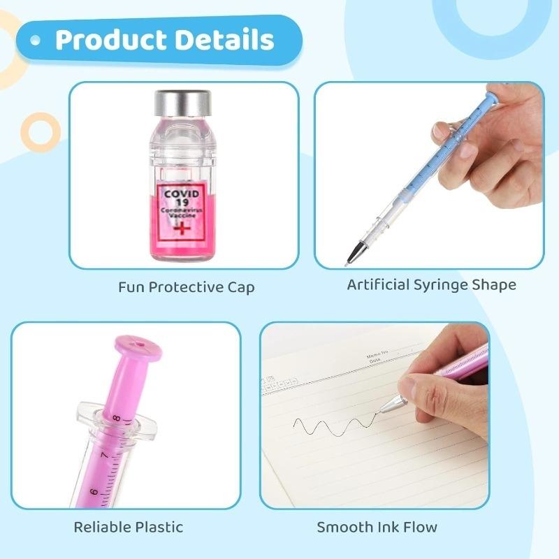 24pcs Nurse Injection Pens, Medical Theme Jelly Pens, Office Party Gifts (, Blue, ), Perfect for Nurses & Healthcare Professionals