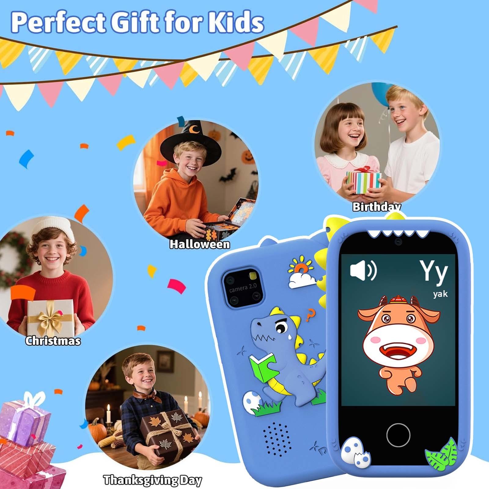 Kids Smart Phone Touch Control Design With Dual Cameras For Photo Taking Great Gift For Kids Birthday