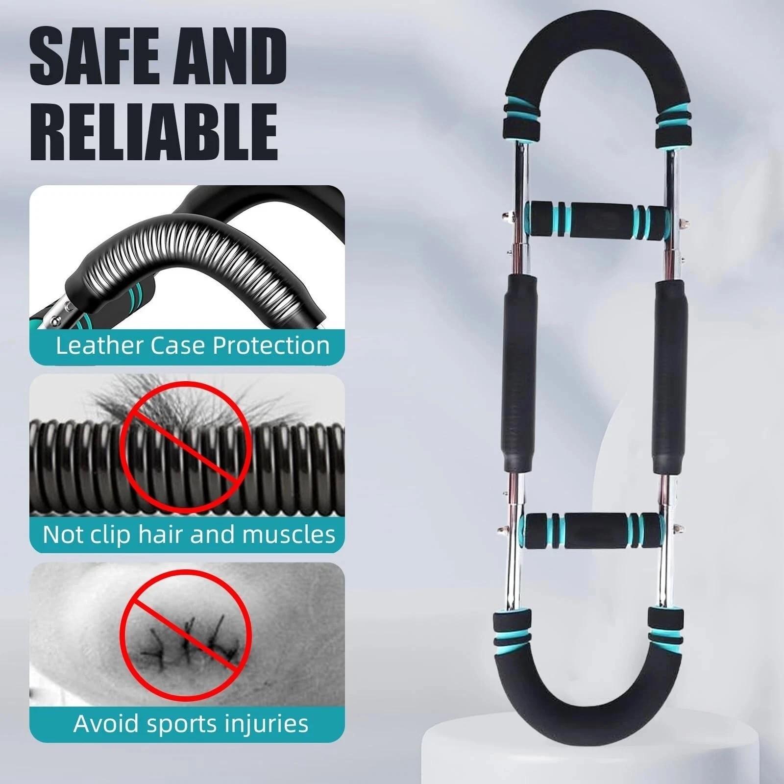 Arm Trainer, 60-120lb Adjustable Chest Workout Equipment, Arm Trainer, Arm Strength Trainer, Portable Power Twister Bar,Portable Spring Resistance for Home Workout Equipment Weightifting Straps