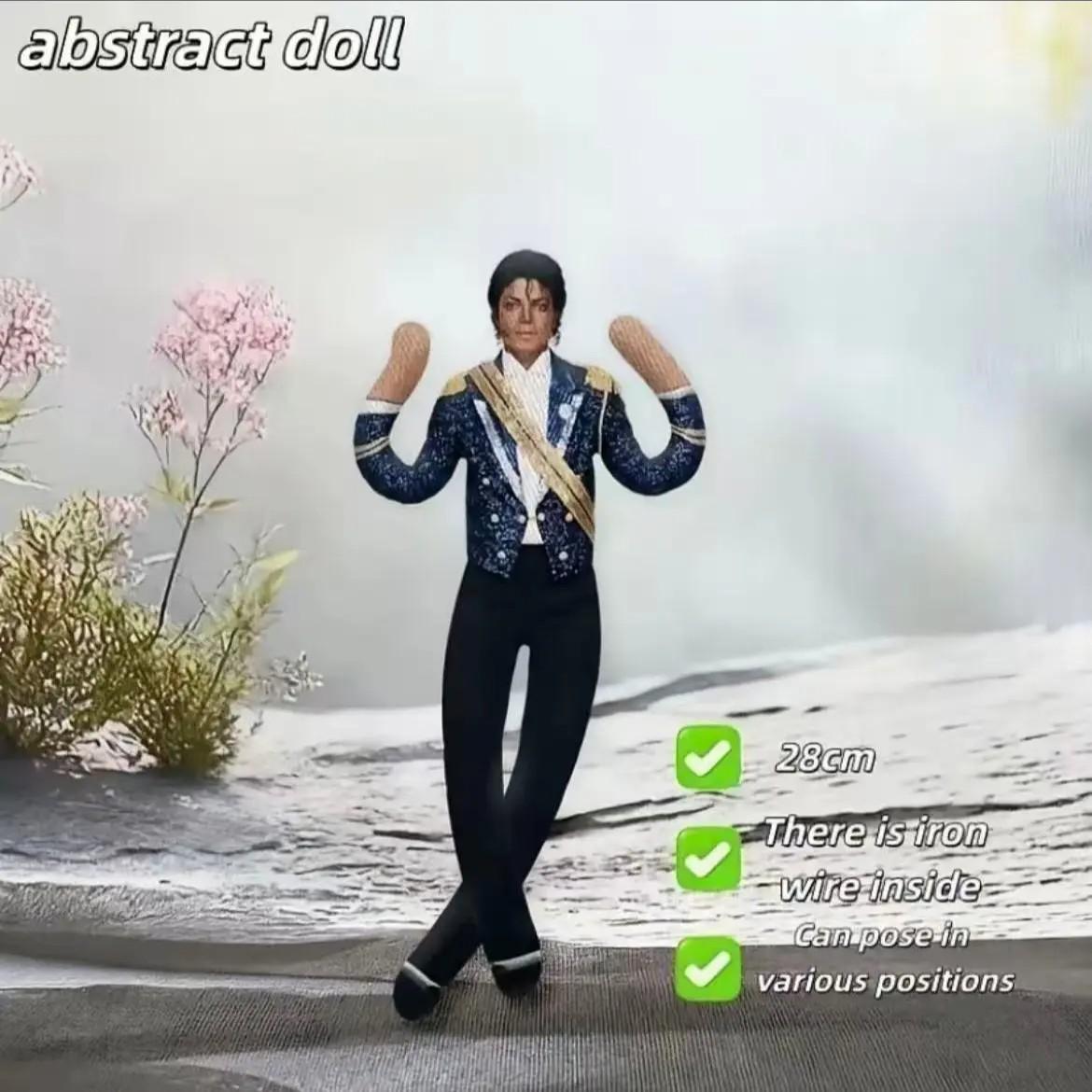 Michael Jackson Role-Playing Plush Doll, Soft Huggable Puppet for Room Decor, Abstract Multi-Joint Action Figure, Gift Idea