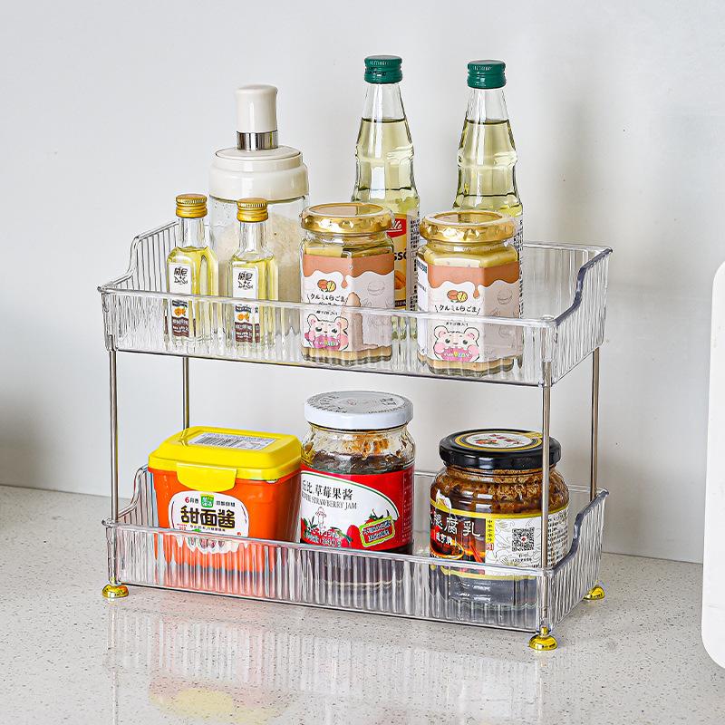 Transparent Desktop Organizer Rack, Modern Style Storage Shelf for Dormitory, Elevates Desk Space, Cosmetics Organizer