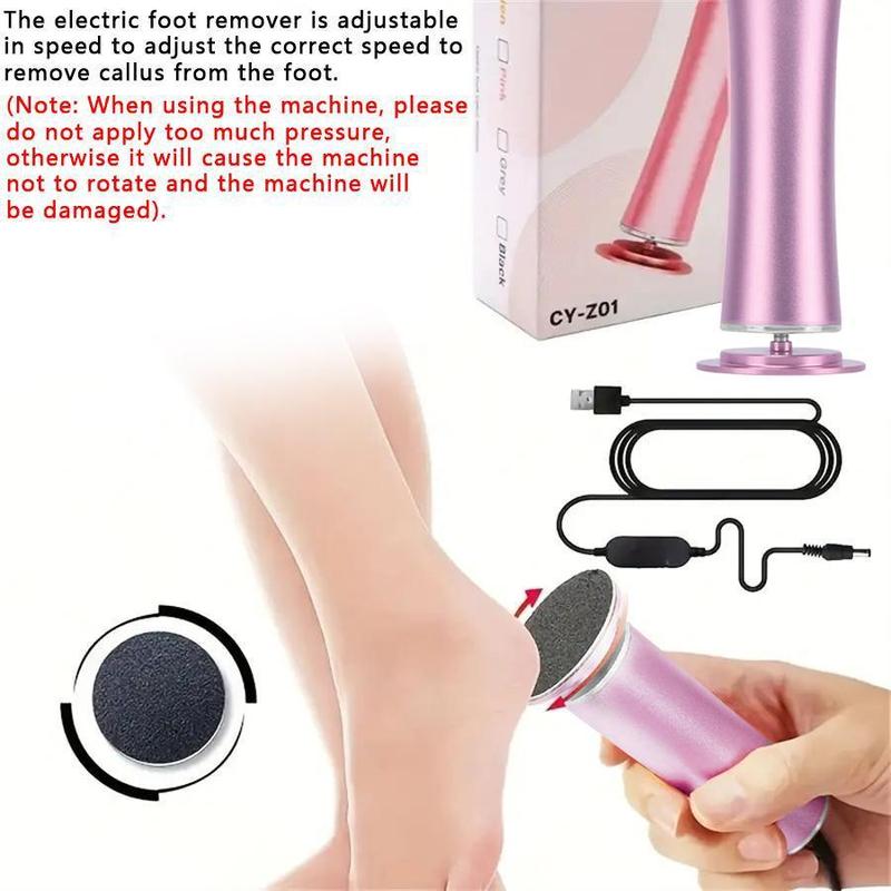 Electric Foot File, 1 Count Rechargeable Foot Callus Remover, Adjustable Speed Foot File Tool, Professional Pedicure Tool for Men and Women, Callus Remover Feet