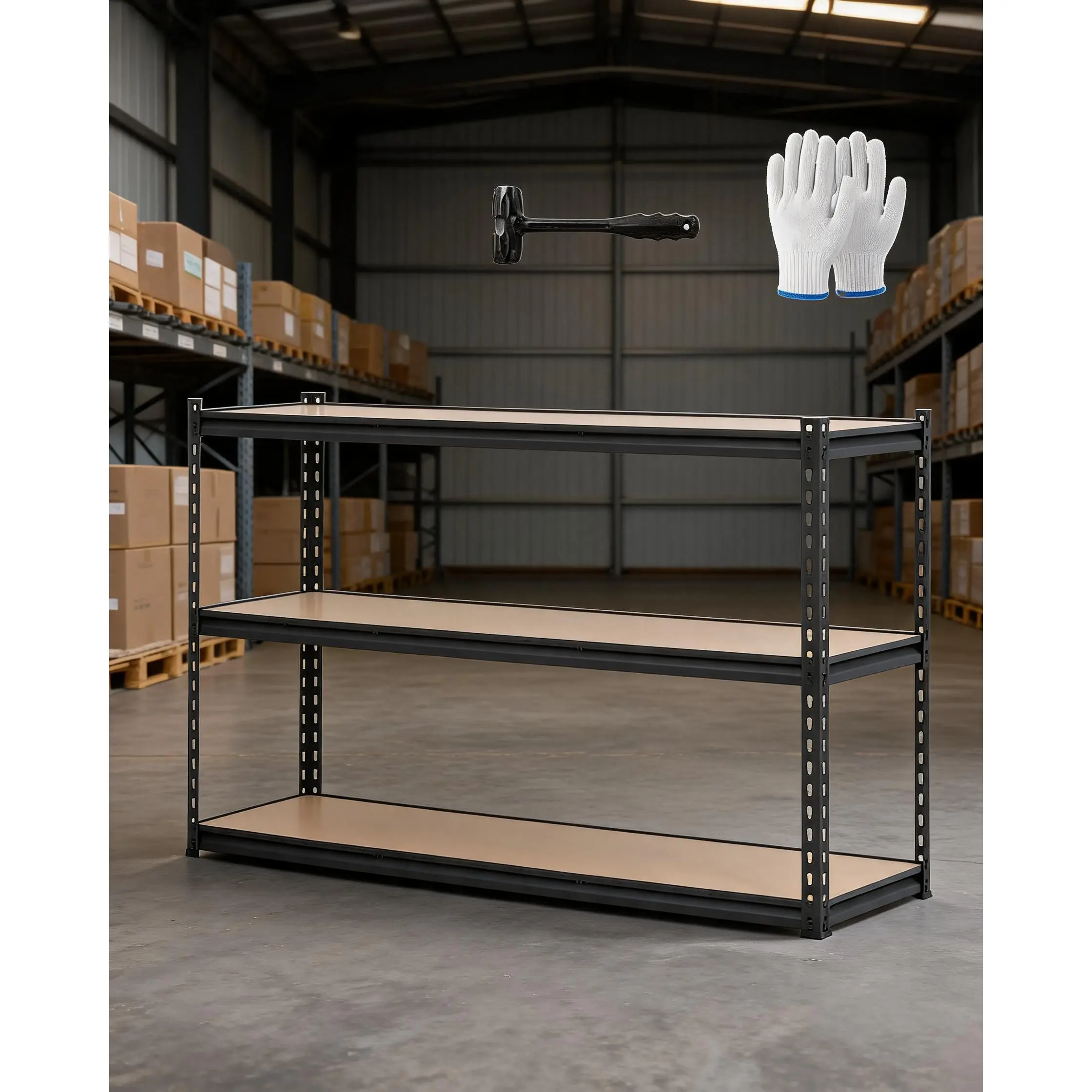 3-Tier Heavy Duty Garage Shelving, 36"W x 18"D x 36"H, Adjustable Metal Storage Shelves for Pantry, Basement & Warehouse, 1350 LBS Capacity