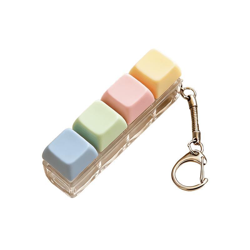 Unique Press-Down Keychain, Unisex Multi-Color, No Glow, Stress Relief Finger Toy, Fun Accessory, Gift Ornament, Keycap Pendant, Fidget Keyring