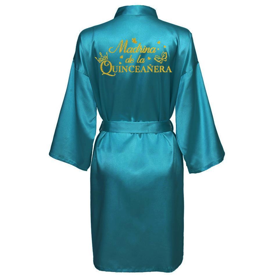 Mis15 Años Robe 15 Years Girl Birthday Party Robes Quinceanera Robe Mis XV Bathrobe Silkly Nightgown