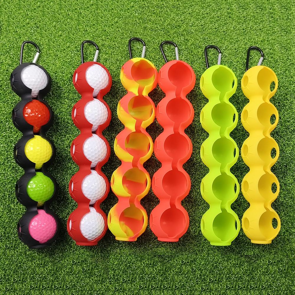 Silicone Golf Ball Bag Protective Cover, Mini Multicolor Ball Pouch, Portable Golf Equipment, Golf Accessories for Men & Women