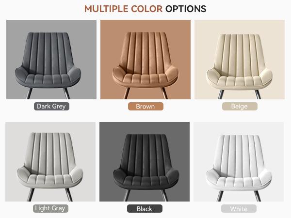 Kerilyn Modern Dining Chairs Comfy Dining Room Chairs with Thick Cushions, Upholstered Fabric Kitchen Side Chairs with Metal Legs, Black