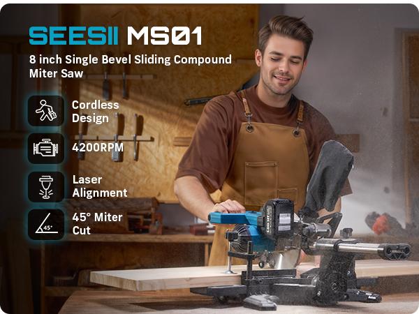 SeeSii Cordless Mini Circular Saw, 4-1/2" Electric Compact Circular Saw with 4.0Ah Battery, 5380RPM, 4 Saw Blades, Rip Guide, Max Cutting Depth 1-11/16"(90°), 1-1/8"(45°) for Wood, Plastic, Soft Metal CS410 #TikTokShopBlackFriday SeeSii Cordless Mini Circular Saw, 4-1/2" Electric Compact Circular Saw with 4.0Ah Battery, 5380RPM, 4 Saw Blades, Rip Guide, Max Cutting Depth 1-11/16"(90°), 1-1/8"(45°) for Wood, Plastic, Soft Metal CS410 #TikTokShopBlackFriday