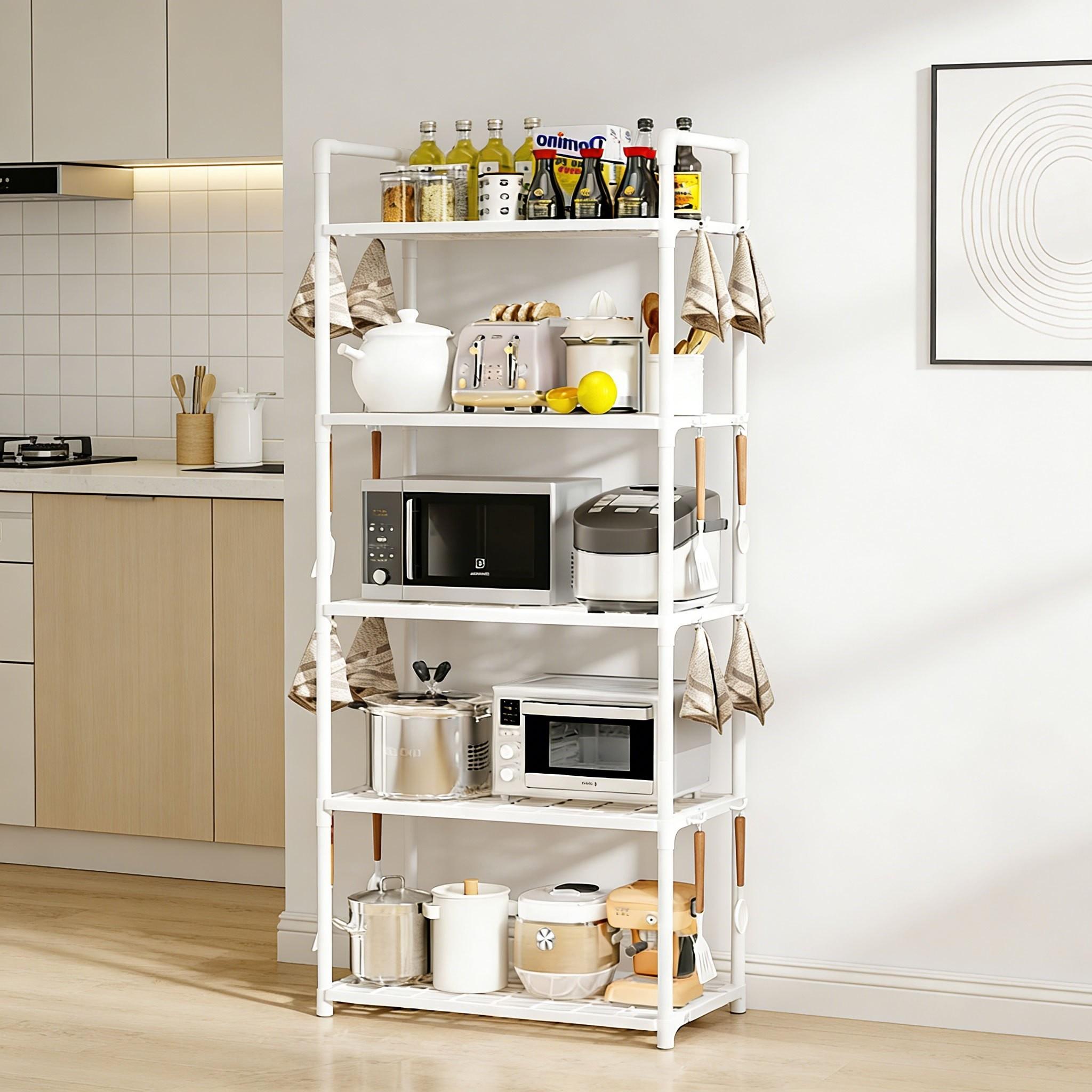 Adjustable Multi-Functional Shelf, Space-Saving Layered Structure, Ideal for Kitchen Bathroom Study Office Home Business