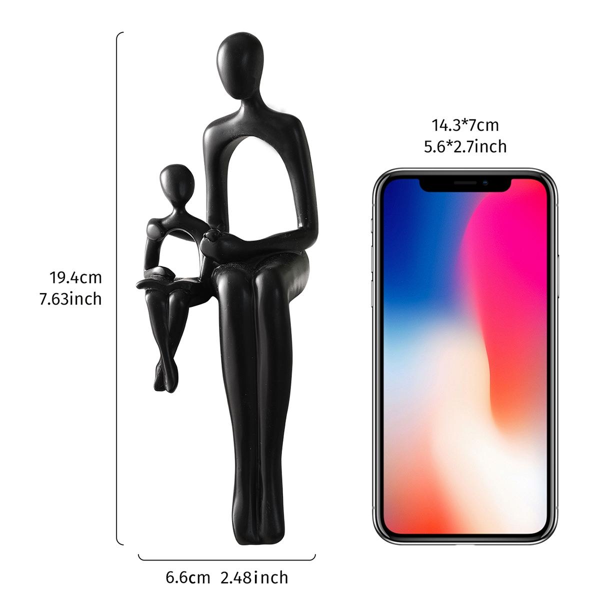 1 Piece Abstract Sculpture, Sitting Couple Sculpture, Modern Resin Figurine For Home Office Decoration