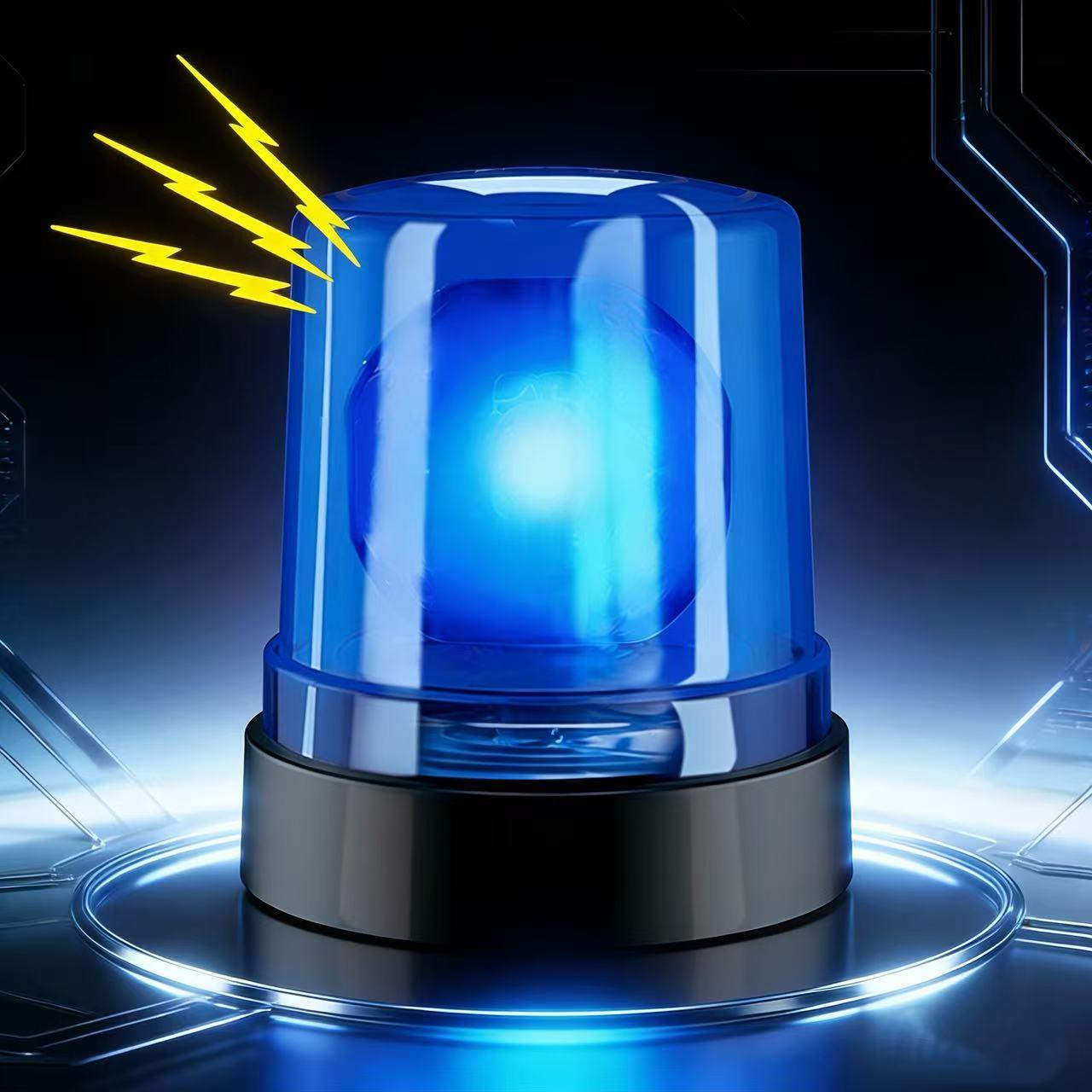 Electric Warning Light Toy, Child Firefighter and Police Role Play, Flashlight and Sound Effects, Magnetic, Adhesive to Doors and Cars