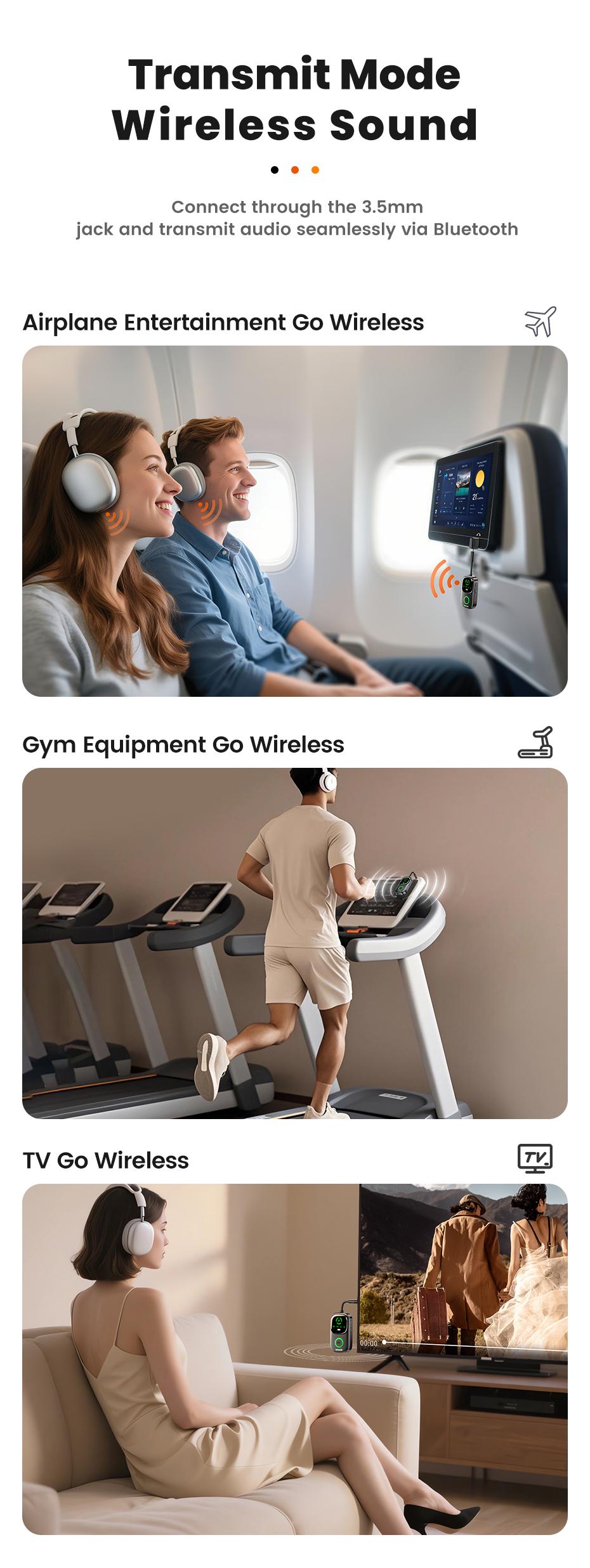 Toocki Bluetooth 5.4 Audio Reciever Transmitter RT/TX 2 In 1 3.5mm AUX Dual Device Adapter for TV Earphones Cars Airplane Car LED Display 3.5mm Jack AUX Bluetooth Dongle Toocki Bluetooth 5.4 Audio Reciever Transmitter RT/TX 2 In 1 3.5mm AUX Dual Device Adapter for TV Earphones Cars Airplane Car LED Display 3.5mm Jack AUX Bluetooth Dongle