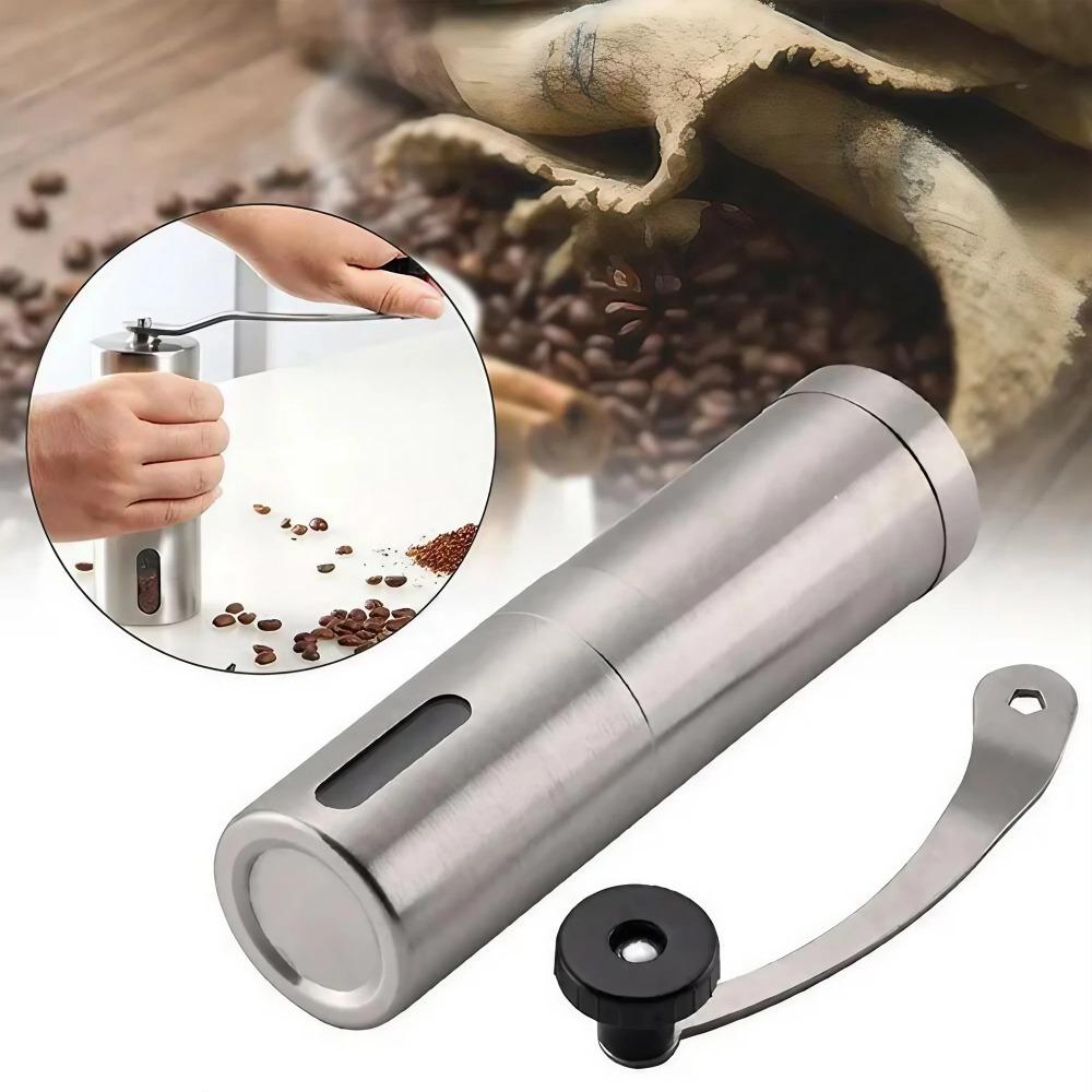 Professional Portable manual Coffee Grinder Adjustable Ceramic Burr Stainless Steel Body Non-Slip Hand Crank Precision Coffee Mill for Home Commercial Use