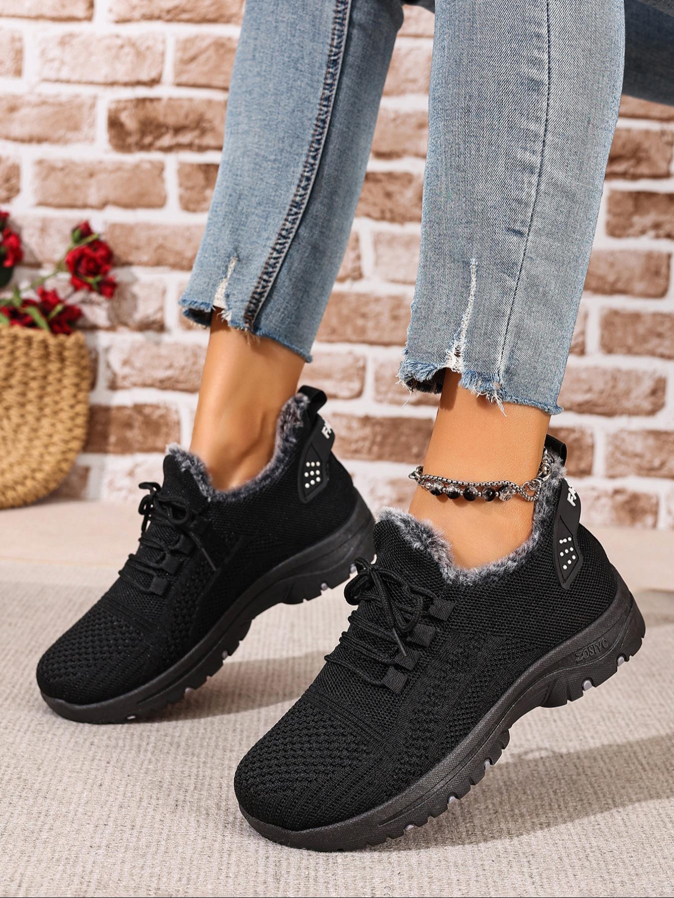 Women's Large Size Winter Warm Fleece Round Toe Boot, Casual Snow Boot Lining, Comfortable Winter Shoes, Affordable Women's Insulated Boots
