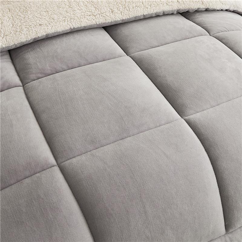 TORAX King Comforter Micromink Sherpa - Ultra Soft Warm All Season, Solid Sapphire Blue & Elegant Gray TORAX King Comforter Micromink Sherpa - Ultra Soft Warm All Season, Solid Sapphire Blue & Elegant Gray