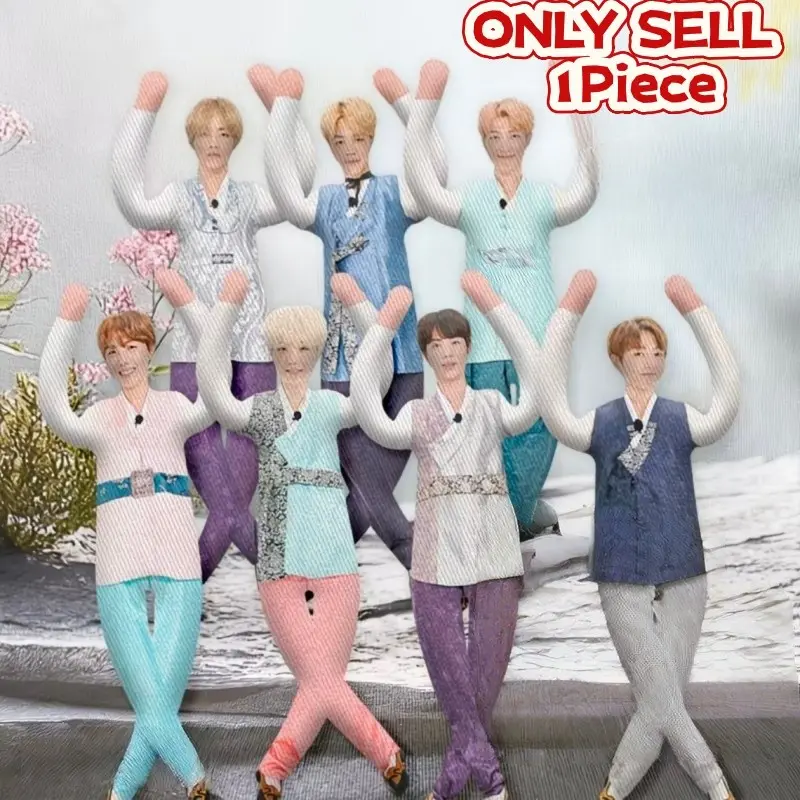 7 Korean Boy Group Style Plush Dolls Set, Cute Star Figurines, Soft Fabric Toys, Fan Collection, Birthday Gift, Unisex