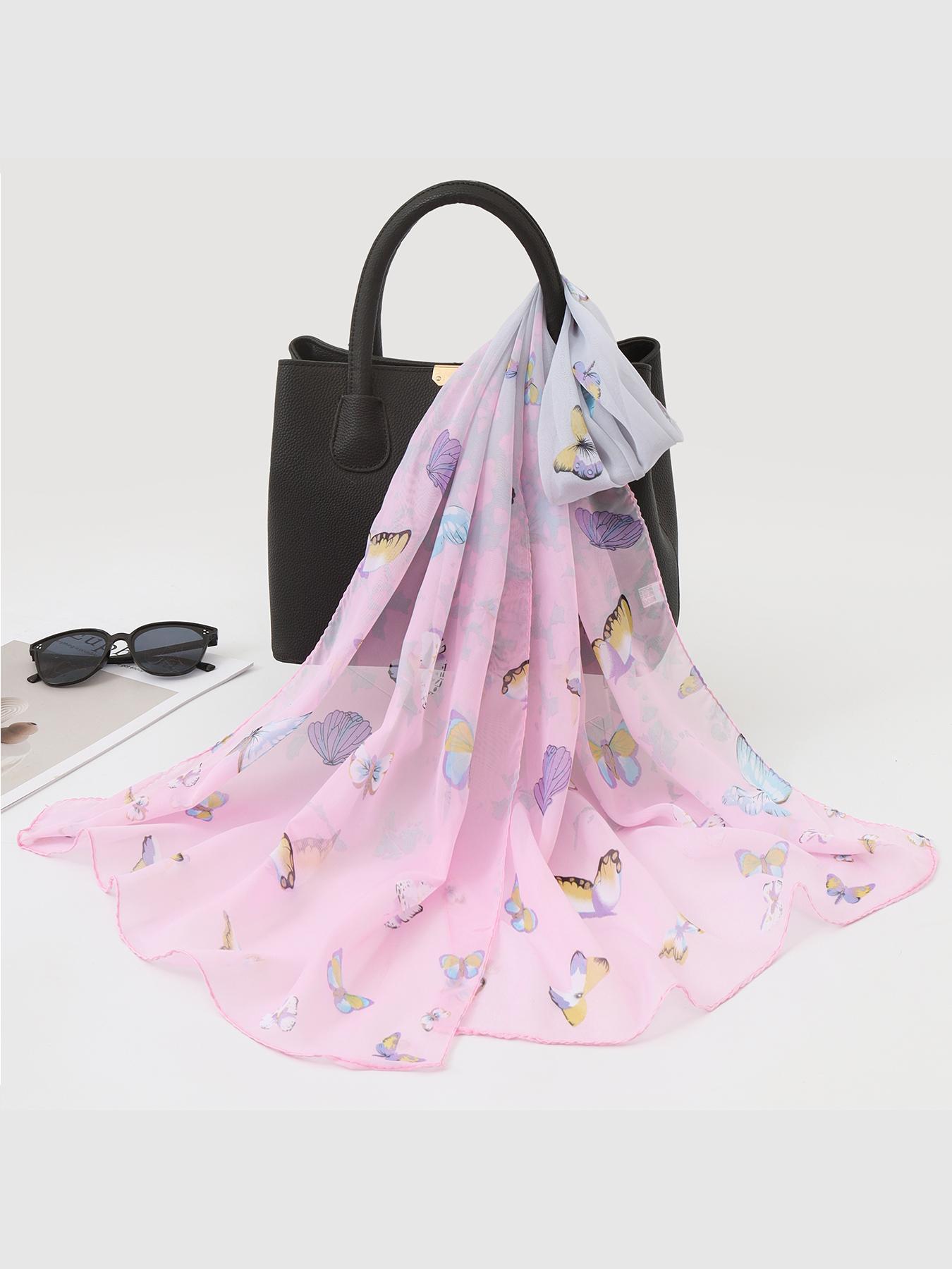 Long Chiffon Scarf, Boho Style, Loose-Fitting, Random Print, All Seasons, Mother's Day Gift, Korean Fashion, Sun Protection Shawl