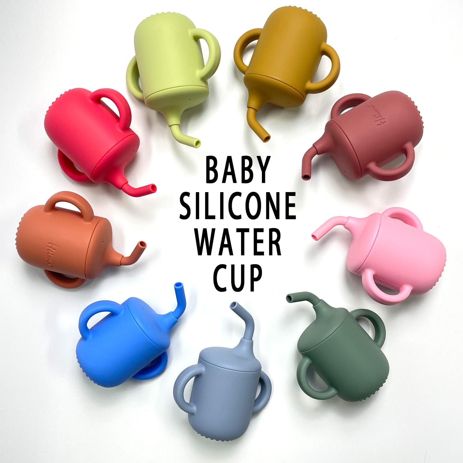 Tiny Silicone Drinking Training Cup with Soft Grip Handle Straw Spill-Proof Lid & Straw Reusable Cup for Baby & Toddler - Easy-Clean Design, Safe for Sippy Cup Transition Motor Skills Development Sippy Cup Easy Clean Baby Feeding Toddlers Drinking