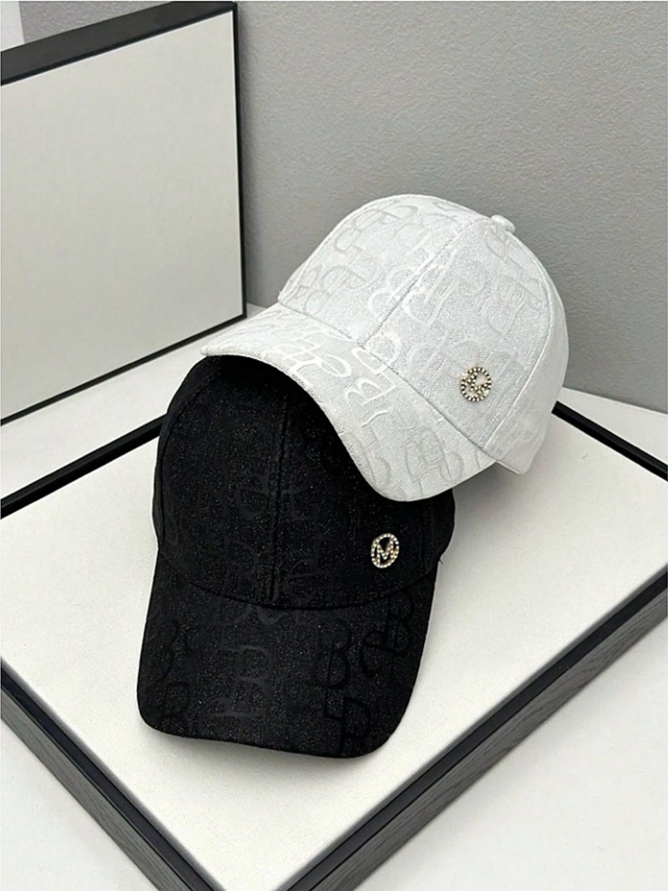 Unisex Street Style Letter Embroidery Baseball Cap, Casual Trendy Rhinestone Decor Cap, Fashionable Sun Protection Hat for Outdoor Sports