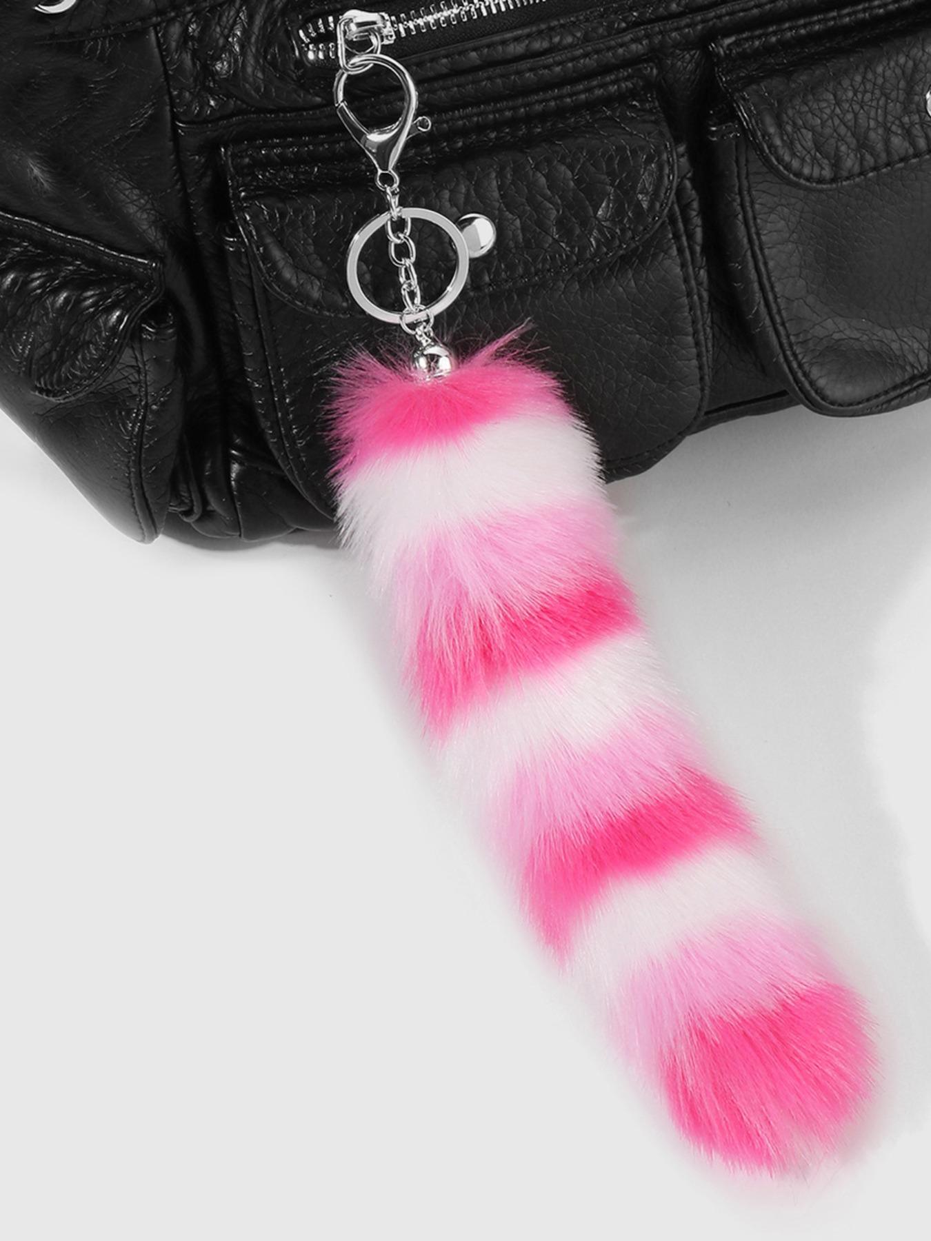 Super Giant Plush Fox Tail Bag Charm Keychain, Fashionable Halloween Handbag Accessory, Eye-Catching Style Statement for Bags & Clothing Decorations
