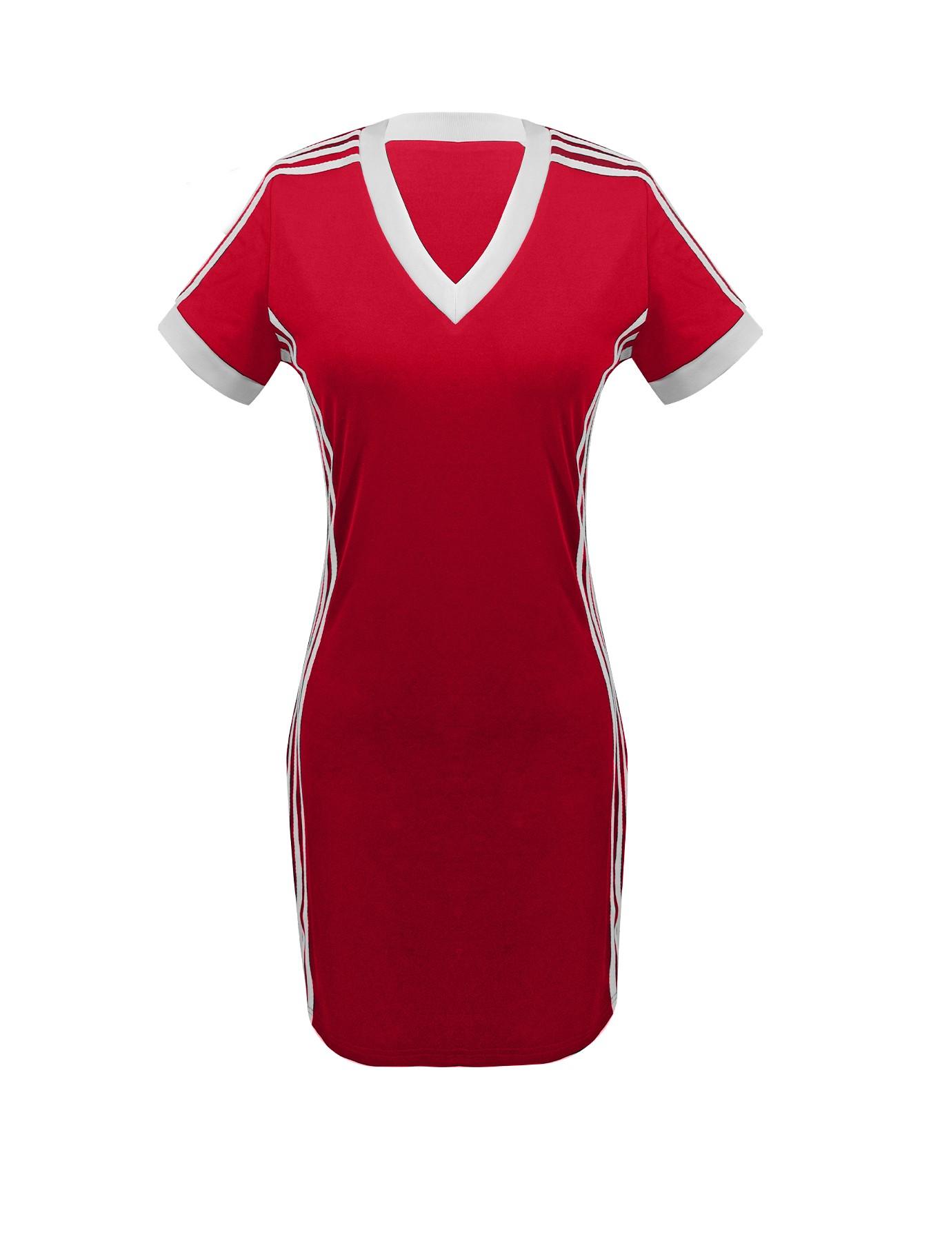 Women's Slim Fit Striped Short Sleeve Dress, Casual Summer Fashion, Casual Fashionable Dress, Comfortable and Stylish, Perfect for Daily Wear