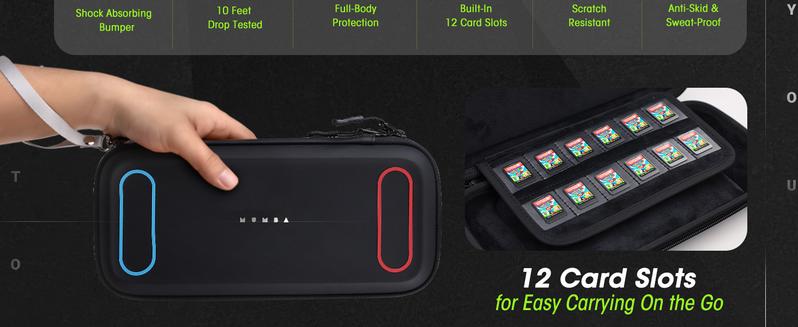 Mumba Carrying Case for Nintendo Switch 2 Mini Version 12 Slot Portable Bag Protective Carry Handbag with Console Accessories - Protection Cover Soft Interior Wrist Strap