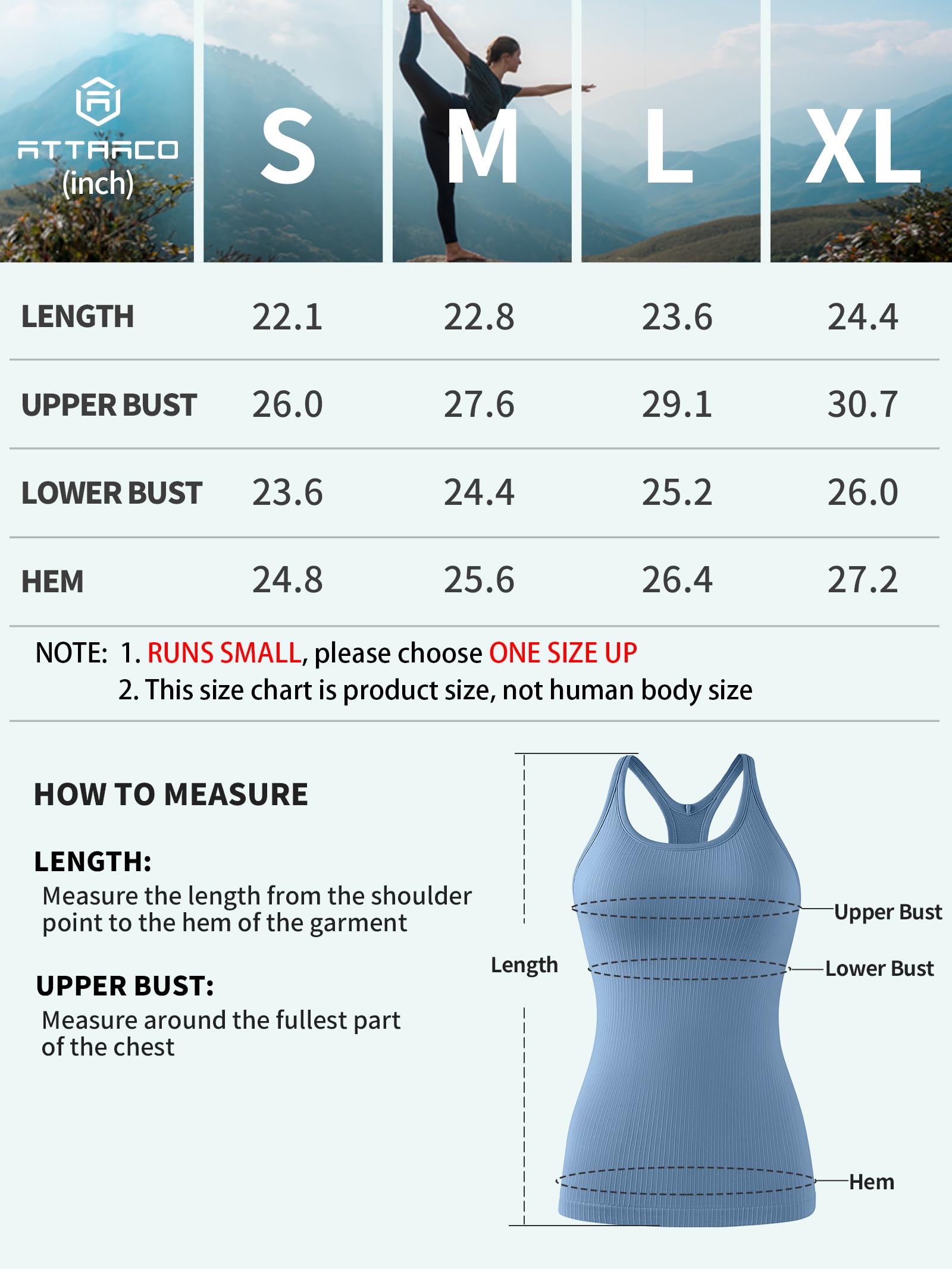 ATTRACO Ribbed Workout Tank Tops for Women with Built in Bra Tight Racerback Scoop Neck Athletic Top SpringStatements