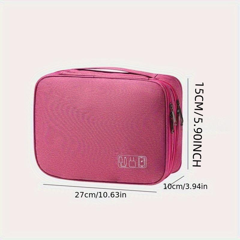 Electronic Device & Cable Storage Organizer Bag, Portable Multi-Compartment Mesh Pockets Zippered Pouch, Durable Storage Bag for Office, Travel, Picnic