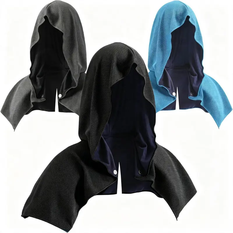 3 Pack Cooling Hoodie Towels for Neck and Face, Ice Towels for Hot Weather |   UPF 50 Sun Protection & Instant Cooling, Soft Breathable Towel for Sport, Work Out, Gym, Camping & More Activities