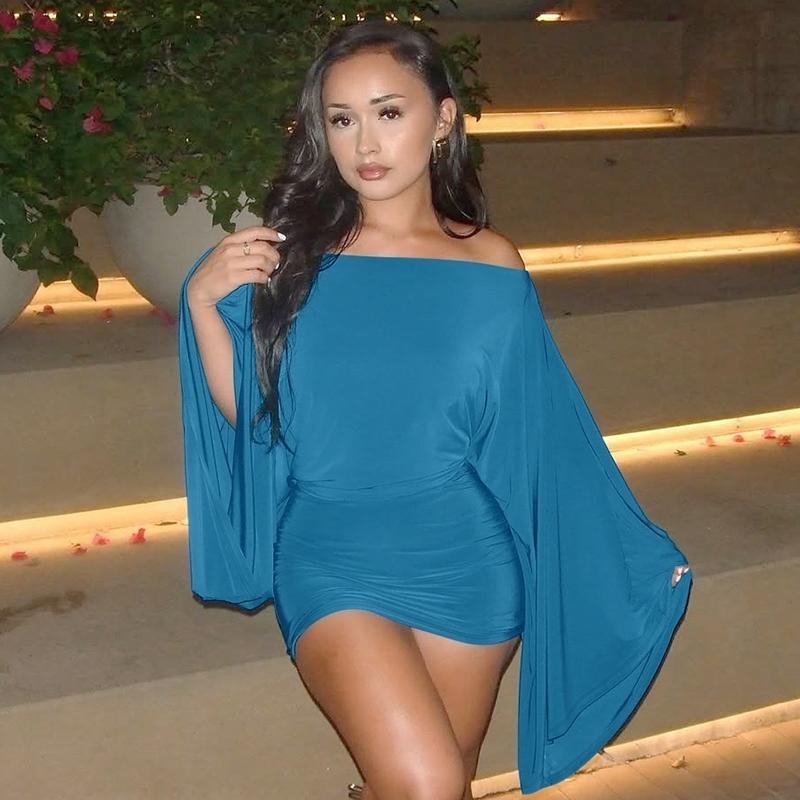 Women Spring Autumn Long Sleeve Party Club Evening Bodycon Mini Dress Womenswear Elegant Chic