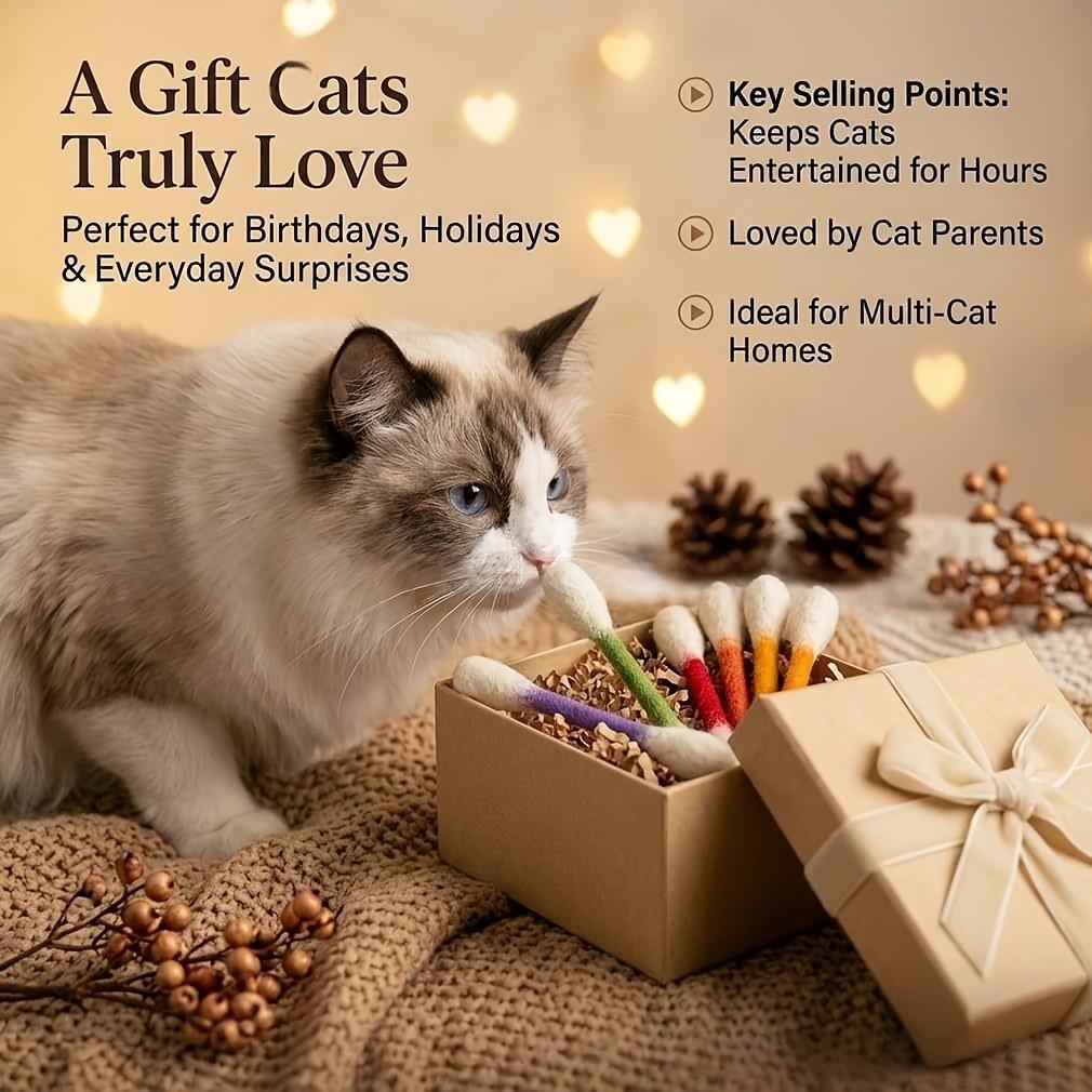 3-In-1 Large Cat Toy Stick, Interactive Cat Play Toy, Durable Chewable Pet Entertainment Stick, Ideal for Cat Training and Boredom Relief, Interactive Kitten Wand